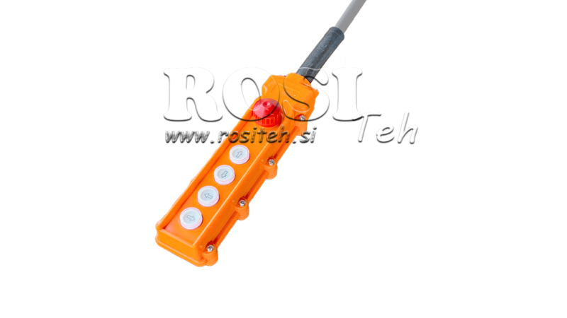 FJERNBRYTER SETT 4 KNAPPER + NØDSTOPP I HUS MED KABEL