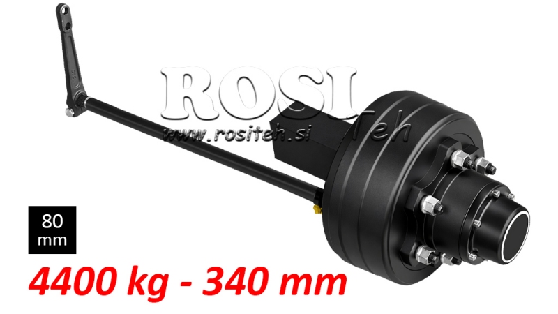 HALBACHSE MIT BREMSEN - 4400 kg (6 SCHRAUBEN) - 340 mm