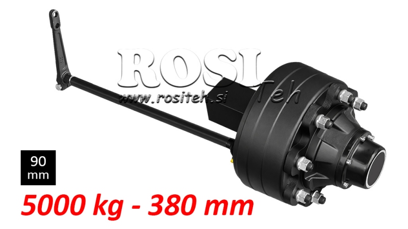 HALBACHSE MIT BREMSEN - 5000 kg (8 SCHRAUBEN) - 380 mm