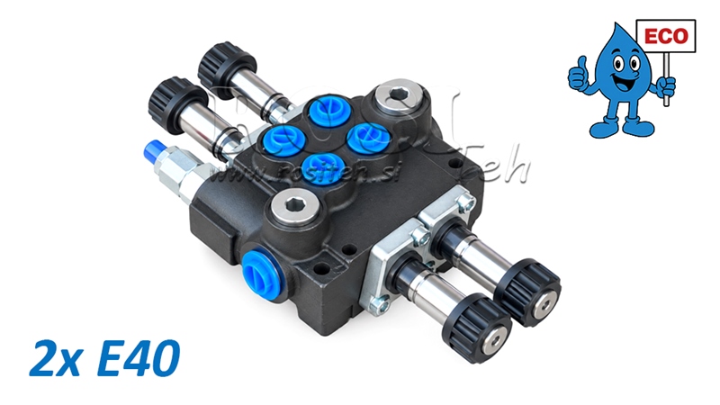HYDRAULISCHES MAGNETVENTIL (OHNE SPULEN) – 2-SEKTIONEN-STEUERVENTIL 2xE40 ECO
