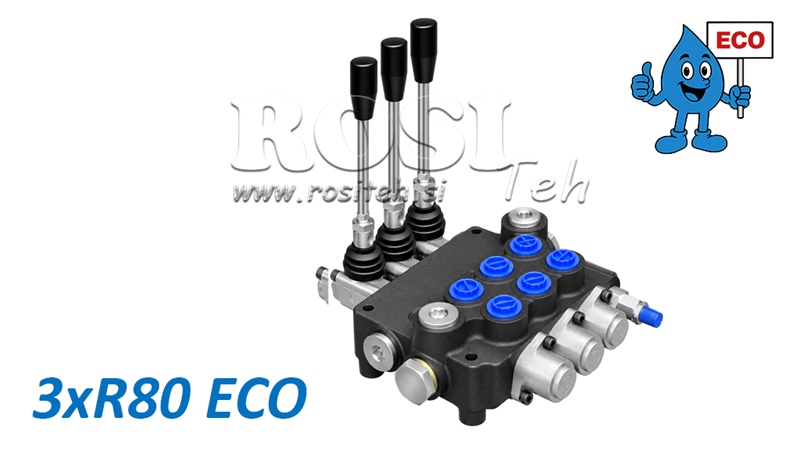 HYDRAULISCHES HANDVENTIL – 3-SEKTIONEN-STEUERVENTIL 3xR80 ECO