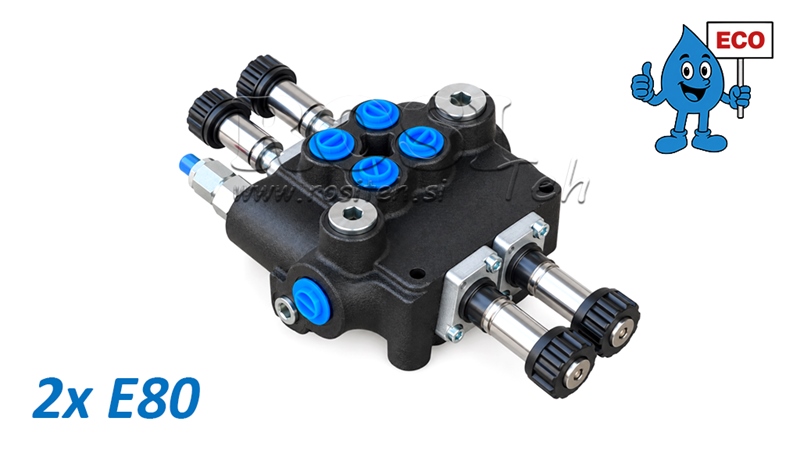 HYDRAULISCHES MAGNETVENTIL (OHNE SPULEN) – 2-SEKTIONEN-STEUERVENTIL 2xE80 ECO
