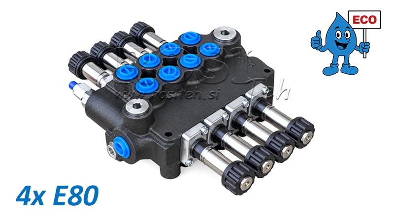 HYDRAULISCHES MAGNETVENTIL (OHNE SPULEN) – 4-SEKTIONEN-STEUERVENTIL 4xE80 ECO