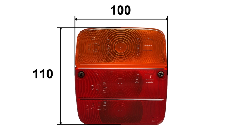 ZADNÉ PRAVÉ SVETLO ŠTVORCOVÉ TROJDIELNE
