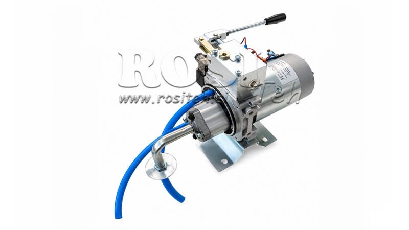 MINI HYDRAULIKAGGREGAT 12V DC - 1.6kW = 2.1cc - 8 liter - enfas enhet MED MANUELL PUMP