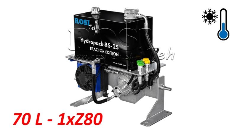 HYDRAULISCHER TRAKTORAGGREGAT KAPAZITÄT 70 lit DURCHFLUSS 53 lit/min 1 X Z80 - MIT ÖLKÜHLER