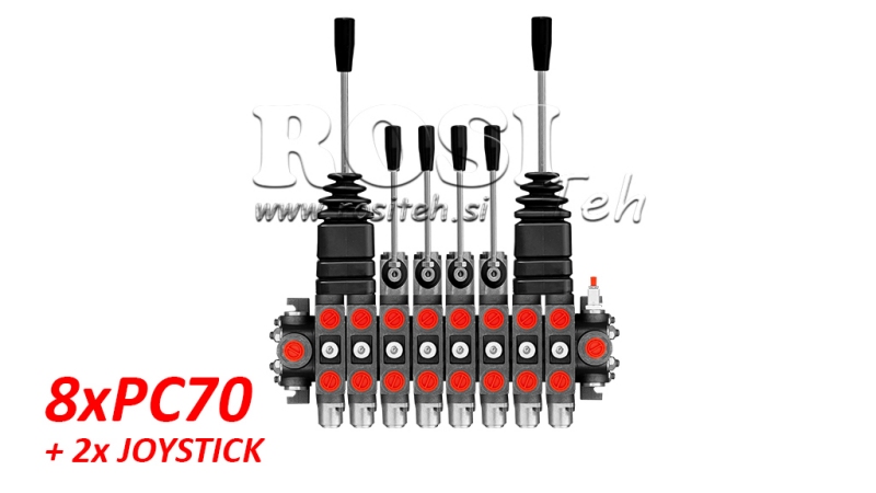 HYDRAULIC VALVE 8XPC70 + 2X JOYSTICK