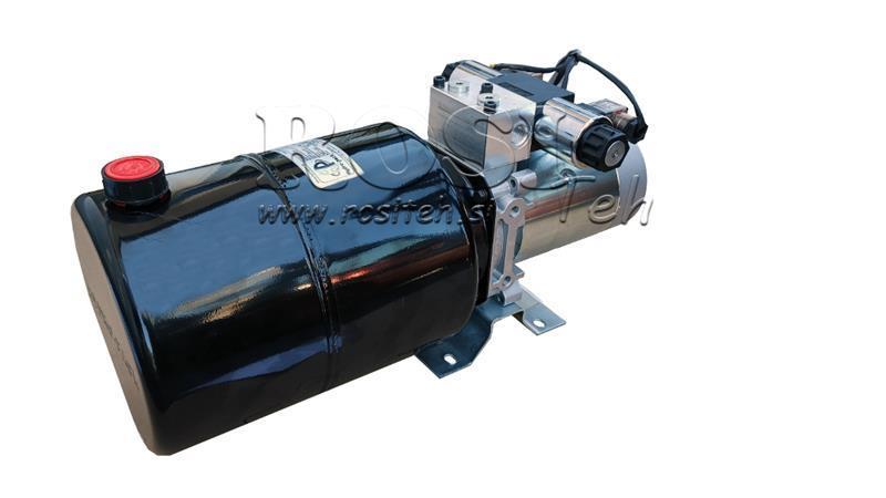 MINI HIDRAULIKUS EGYSÉG 24V DC - 2.2kW = 2.1cc - 8 lit - dupla irányú szerelvény (fém)