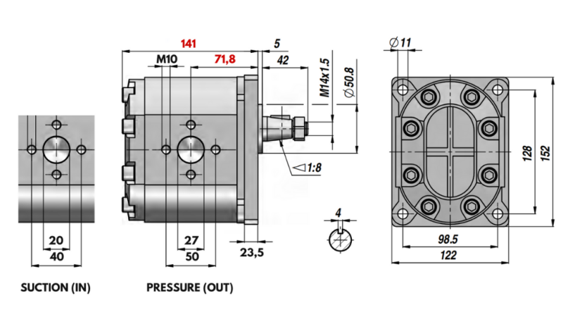 HYDRAULIK PUMPE GR.3 39 CC RECHTS - FLANSCH