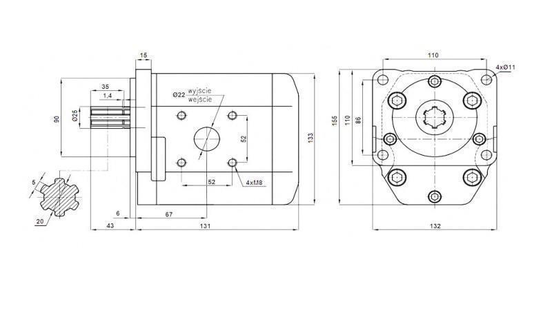 HYDRAULIKPUMPE NSZ 32 - 6 ZAHN 32 CC RECHTS