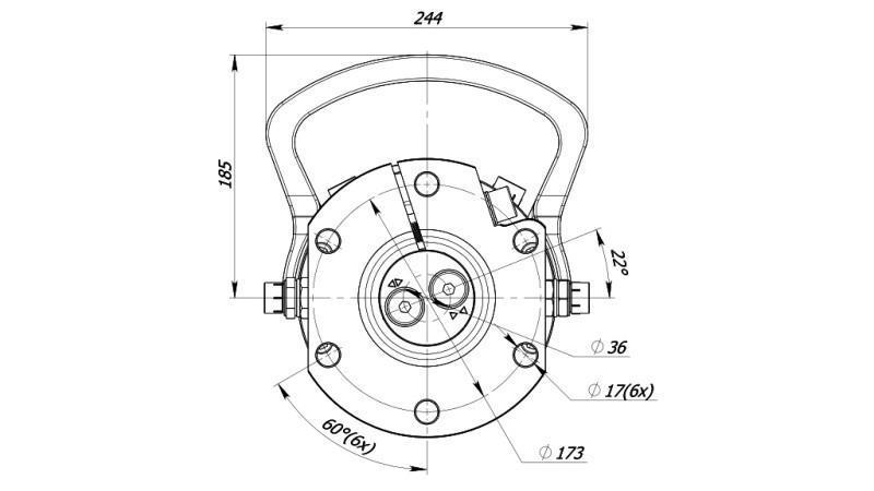 HYDRAULISCHER ROTATOR 6000/3000 KG MIT FLANSCH