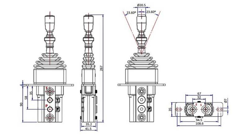 JOYSTICK HIDRÁULICO CON BLOQUEO