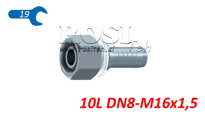 HYDRAULIC FITTING DKOL 10 L FEMALE DN8-M16X1.5