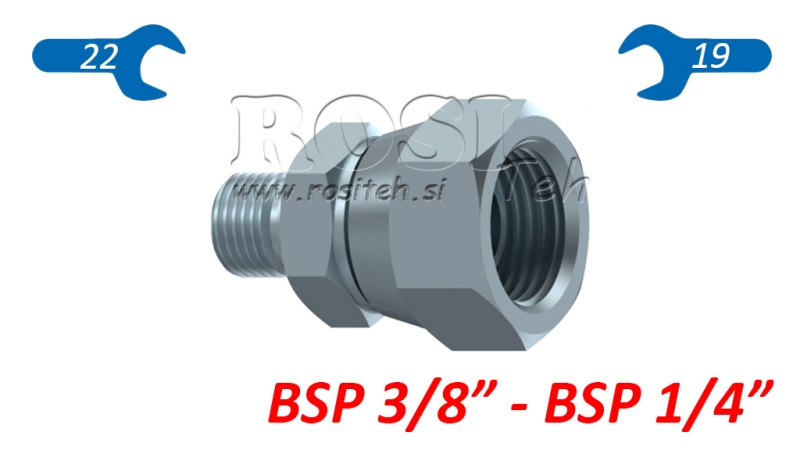 HYDRAULISCHE SCHWENKMUTTER-REDUZIERUNG BSP  3/8-BSP 1/4