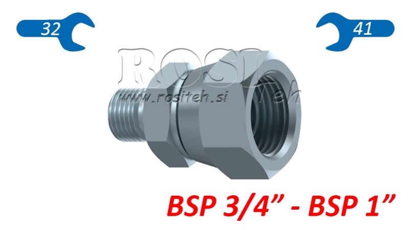 HYDRAULISCHE SCHWENKMUTTER-REDUZIERUNG BSP  3/4-BSP 1