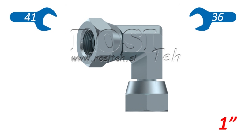 HYDRAULIC 90° SHORT ELBOW DOUBLE SWIVEL NUT BSP 1