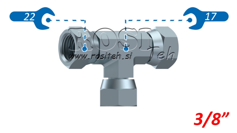 HYDRAULISCHES T-STÜCK SCHWENKMUTTER BSP 3/8