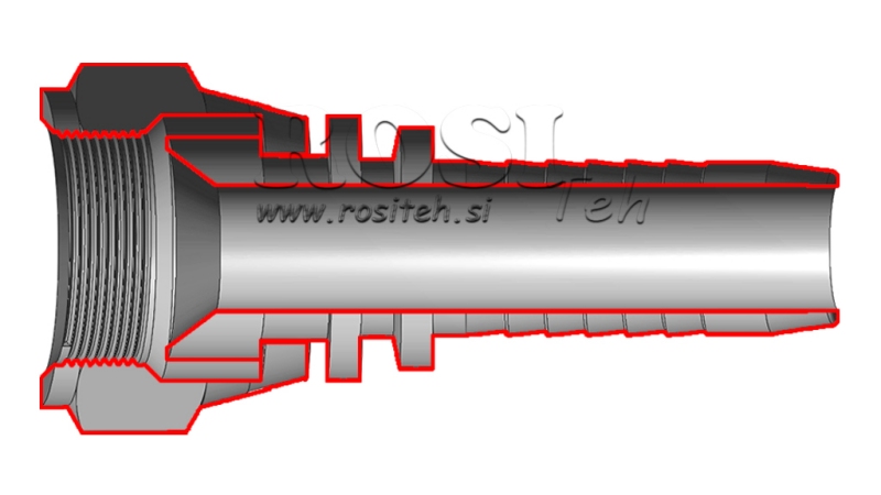 HYDRAULISK TILKOBLING DKJ JIC74° HUNN DN13-1” 1/16-12