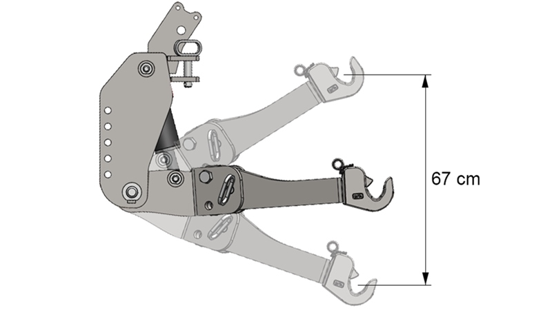 UNIVERSAL KIT FRONT HYDRAULICS CAT. 2 FOR TRACTOR 1500 KG (RAL OF YOUR CHOICE)