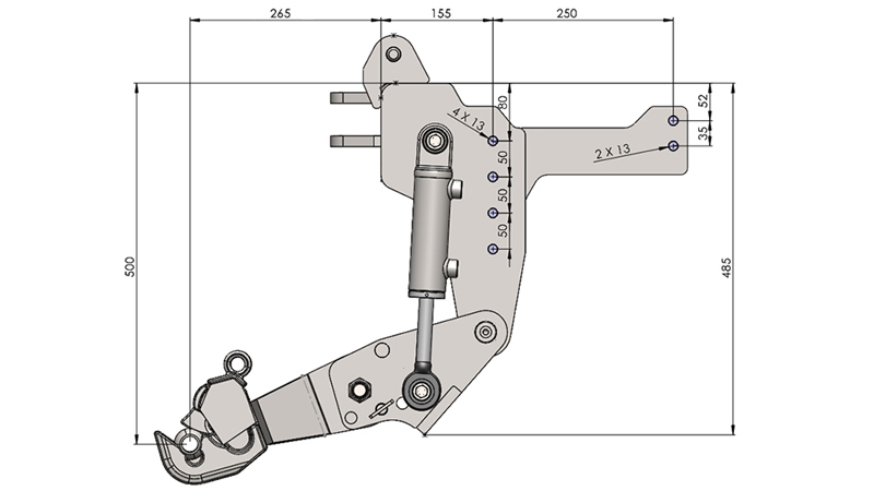 UNIVERSAL KIT FRONT HYDRAULICS CAT. 1 - PROFI AUTOMATIC FOR TRACTOR 800 KG (RAL OF YOUR CHOICE)