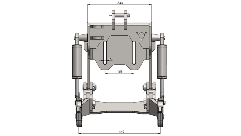 UNIVERSAL KIT FRONT HYDRAULICS CAT. 1 - PROFI AUTOMATIC FOR TRACTOR 800 KG (RAL OF YOUR CHOICE)