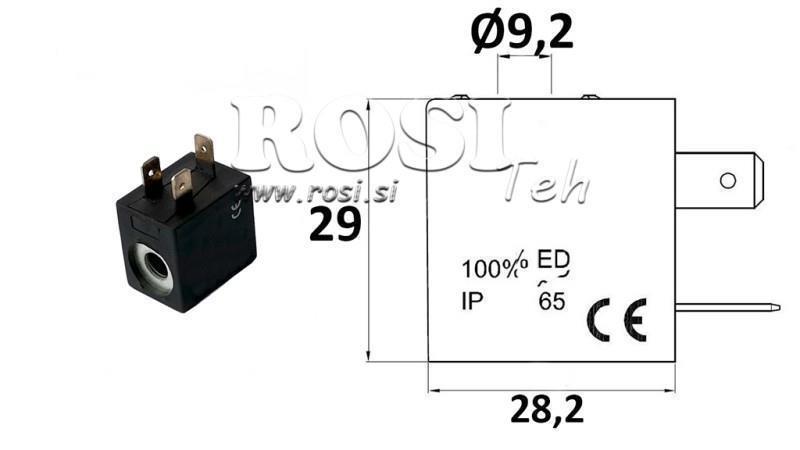ELEKTROMAGNETTINEN KELA 12VDC VENTTIILILLE - fi 19.2mm-29mm 3W