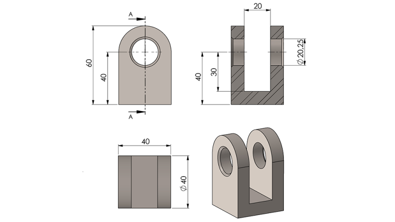 FORCELLE CILINDRICHE 40mm - fi20