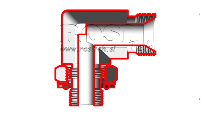 KNIE 90°MÄNNLICH - MÄNNLICH -ANPASSEND 3/4-3/4