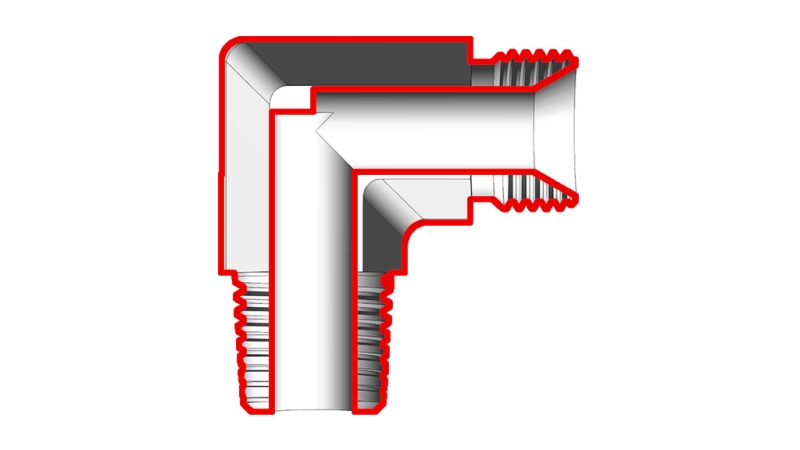 KNIE 90°KONUS - GERADE VERDICHTUNG 1/4