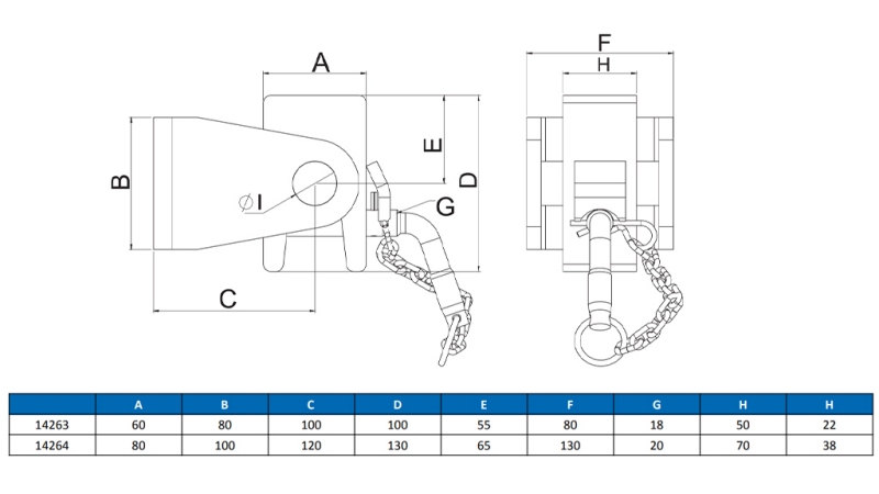 NOSIČ PRE KIPER KESONA VILIČASTI 60x80mm eco