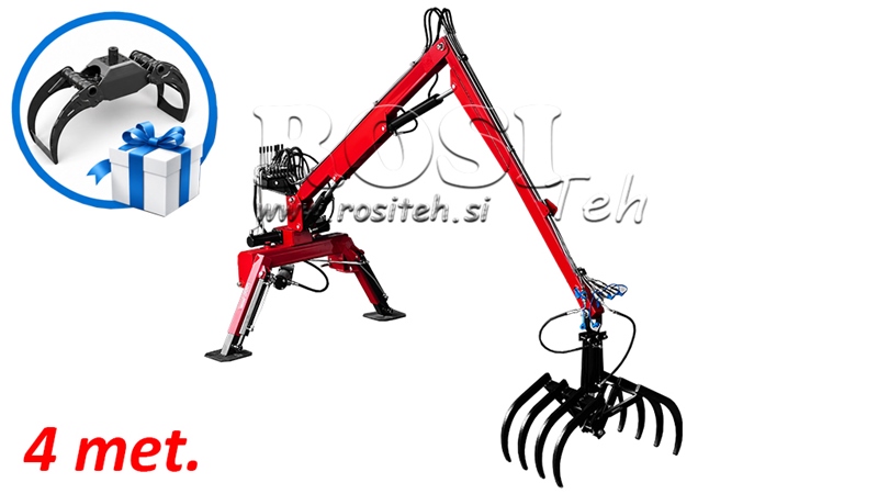 CARGADOR HIDRÁULICO PARA TRACTOR CON FORK HUT 4M