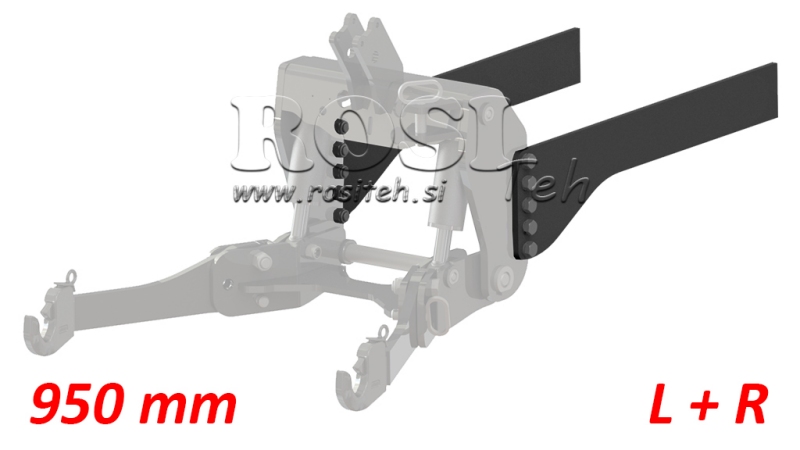 UNIVERSAL CONSOLE FOR TRACTOR FRONT HYDRAULICS CAT. 2 & CAT. 3 (950 MM)