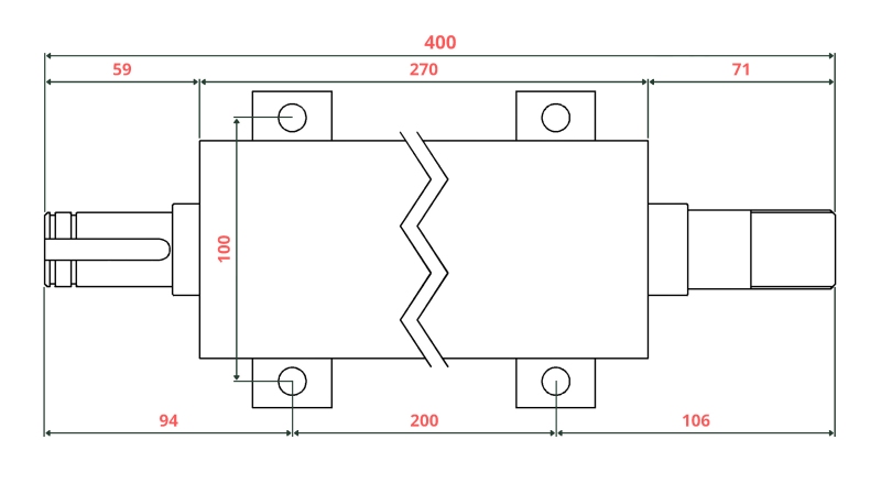 GUSS-EISEN KREISSÄGENWELLE 400MM (LINKS GEWINDE)