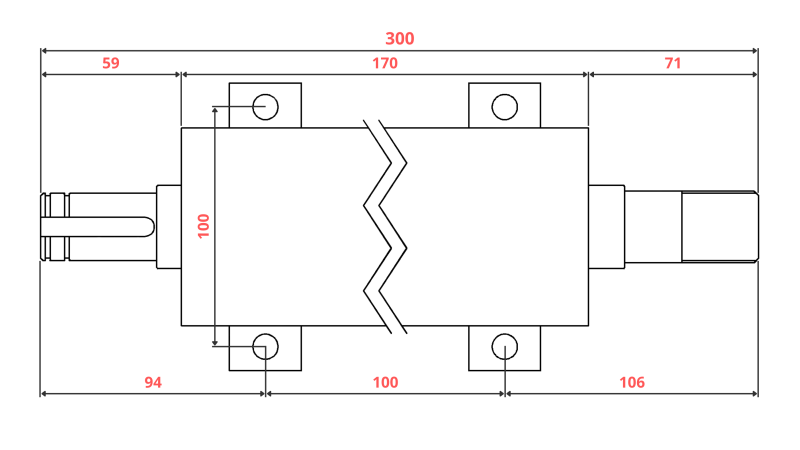 GUSS-EISEN KREISSÄGENWELLE 300MM (RECHTES GEWINDE)