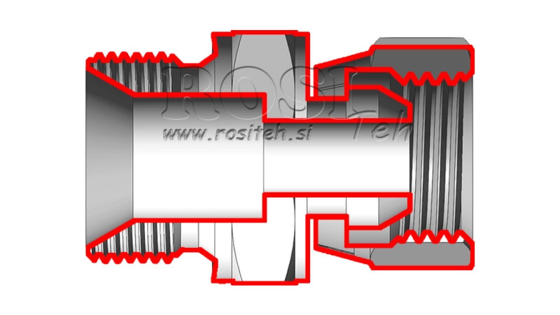 HYDRAULISCHE SCHWENKMUTTER-REDUZIERUNG BSP  1/2-BSP 3/8