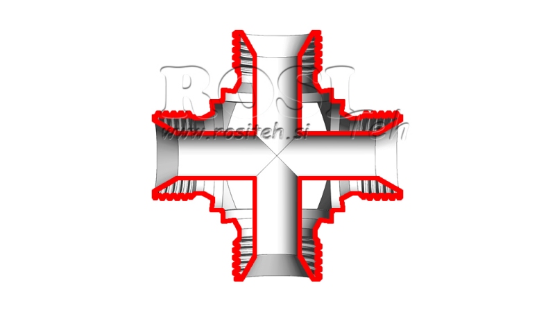 CROSS MALE BSP HYDRAULIQUE T KOM 1/2