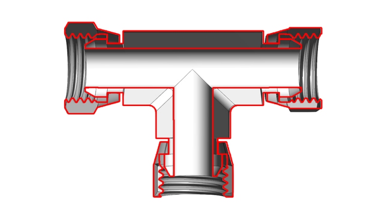 HYDRAULISCHES T-STÜCK SCHWENKMUTTER BSP 1/2