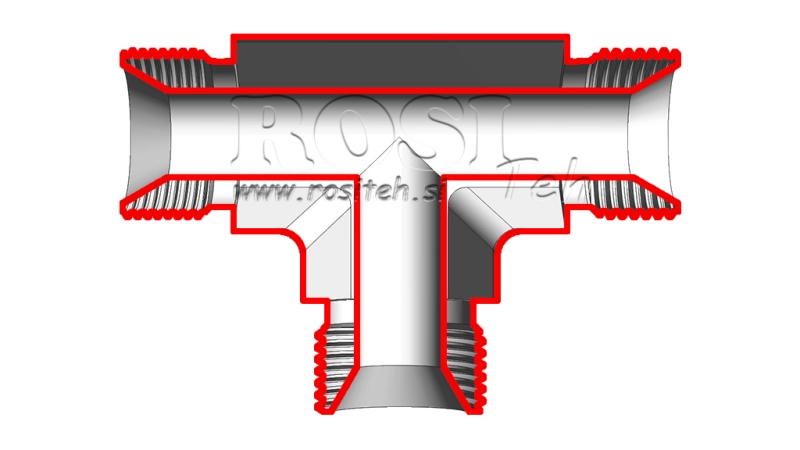 HYDRAULICKÝ T KUS BSP MUŽSKÝ-MUŽSKÝ 3/8