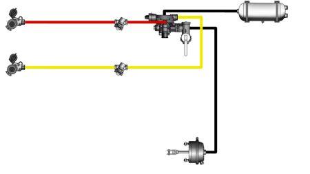 JUEGO DE FRENOS DE AIRE PARA REMOLQUE SISTEMA COMPLETO DE CIRCUITO DOBLE 1 CILINDRO