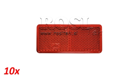 TÉGLALAP ALAKÚ FÉNYVISSZAVERŐ VÖRÖS 105x48 (10pcs)