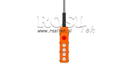 INTERRUPTOR REMOTO JUEGO 4 BOTONES + PARADA DE EMERGENCIA EN CAJA CON CABLE