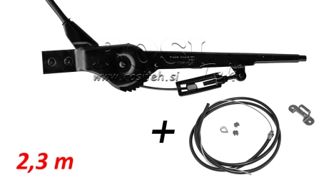 POTEZNA ROČICA ZA ROČNO ZAVORO PRIKOLICE komplet Z JEKLENICO 2,3met