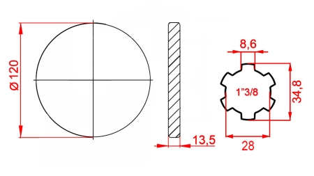 ADAPTADOR CARDÃ COM FLANGE 1-3/8 (125 mm)