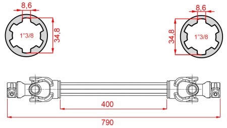 ΑΞΟΝΑΣ ΚΑΡΝΤΑΝ ECO 790mm 35-60HP STANDARD