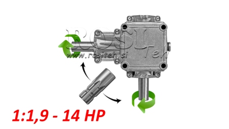 ÚHLOVÁ PŘEVODOVKA PTO 1:1.9 (14HP-10KW)