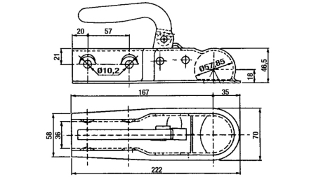 TAŽNÉ HÁKY PRO AUTOMOBILOVÉ PŘÍVĚSY KULATÉ FI35