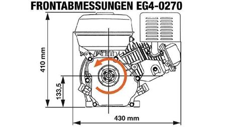 Benzinmotor EG4-270cc-6.56kW-8.92PS-3.600 U/min-H-KW25x88.2-Handstart