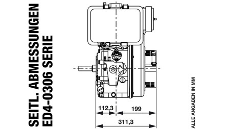 motor diesel 306cc-4.5kW-3,600 RPM-H-KW25x63-începere manuală