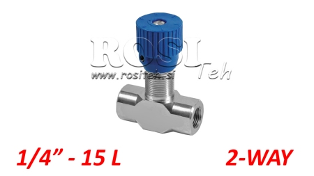 REGULÁTOR PRIETOKU VRFB - ŠKRTIACI VENTIL 1/4 DVOJSMERNÉ - 15lit