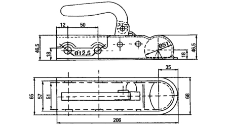 TAŽNÉ HÁKY PRO AUTOMOBILOVÉ PŘÍVĚSY KULATÉ FI50